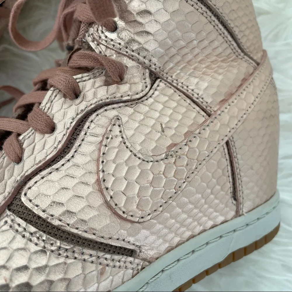 Nike Women's Metallic Rose Gold High-Top Sneakers